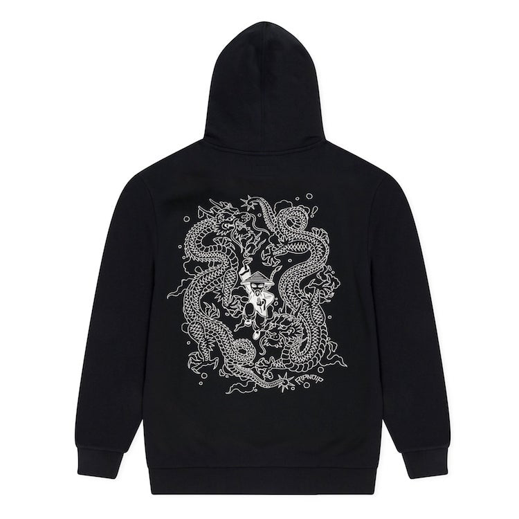 RIPNDIP RYU Embroidered Hoodie Black Flavour Skateshop