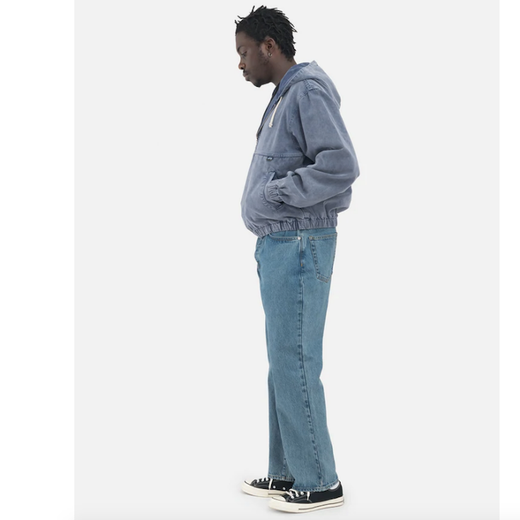 Stussy Stone Washed Canvas Work Jacket Blue