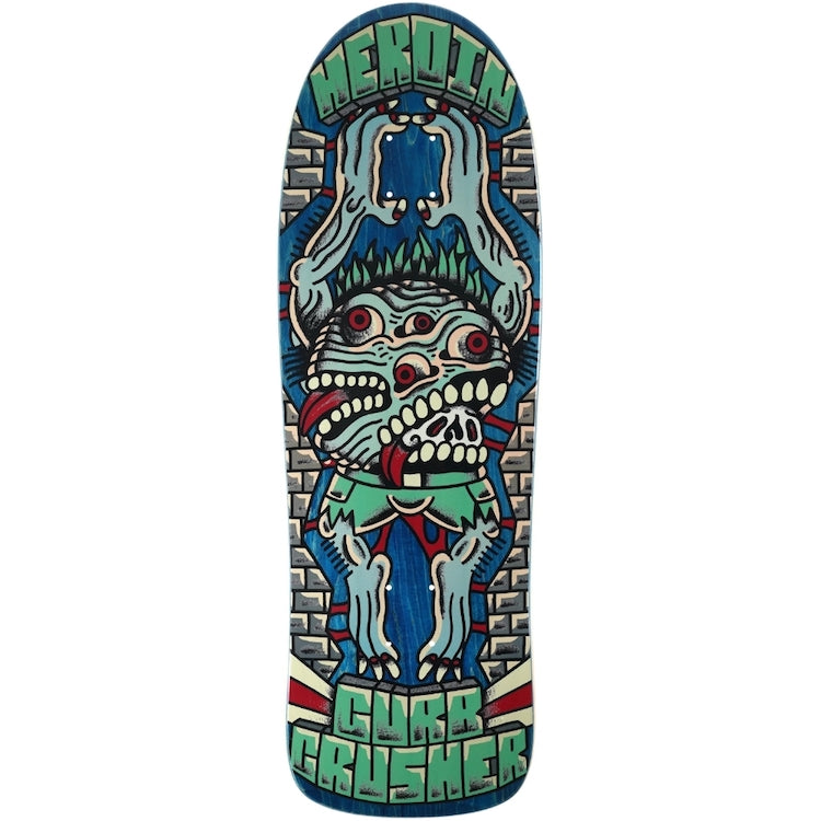 Heroin Skateboards Curb Crusher x Crawe Skateboard Deck 10.25