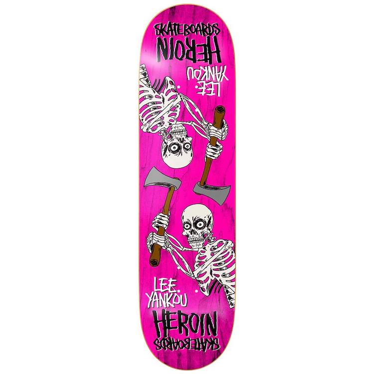 Heroin Skateboards Lee Yankou Axe Skeletons Skateboard Deck 8.25