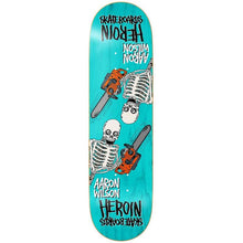 Heroin Skateboards Aaron Wilson Chainsaw Skeletons Skateboard Deck 8.5" (Various Wood Stains)