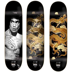 DGK Skateboards x Bruce Lee Golden Dragon Lenticular Black Skateboard Deck 8.25"