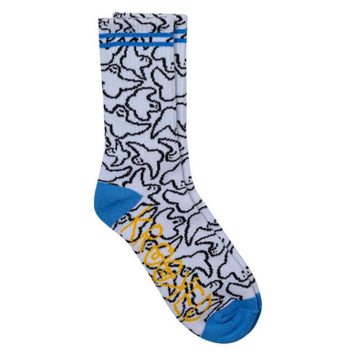 Krooked Skateboards Multi Birds Socks White/Black/Blue