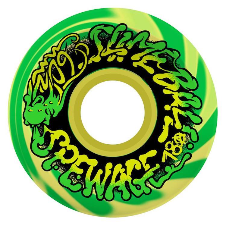 Slime Ball Wheels Spewags OG Slime Green Yellow Swirl Skateboard Wheels 78a 60mm