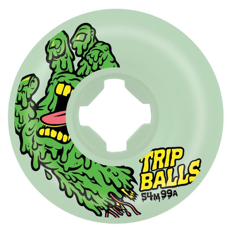 Slime Ball Wheels Face Melter Trip Balls Glow In The Dark Skateboard Wheels 99a 54mm