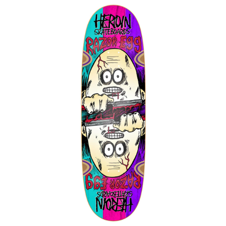 Heroin Skateboards Razoregg Symmetrical Spliced Skateboard Deck 9.5