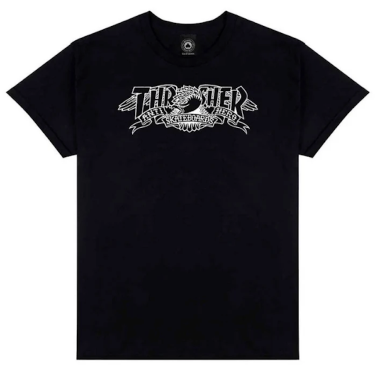 Anti Hero Skateboards x Thrasher Banner T-Shirt Black