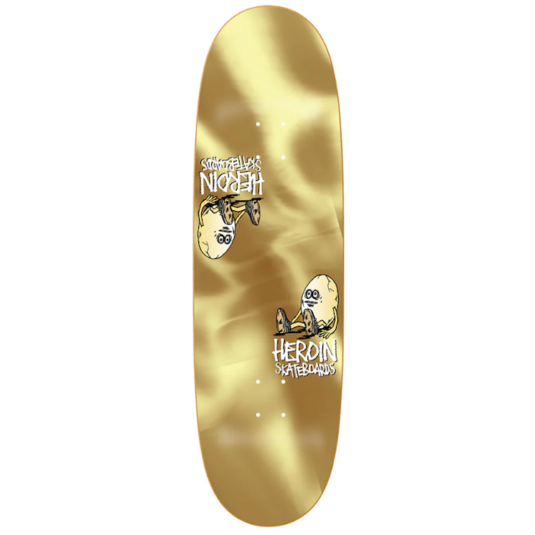 Heroin Skateboards The Symmetrical Gold Egg Skateboard Deck 9.25