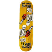 Heroin Skateboards Aaron Wilson Chainsaw Skeletons Skateboard Deck 8.5" (Various Wood Stains)