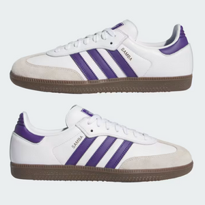 Adidas Skateboarding Samba ADV Cloud White/Collegiate Purple/Gold Metallic Shoes