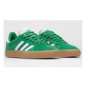 Adidas Skateboarding Gazelle ADV Green/Cloud White/Gold Metallic Shoes