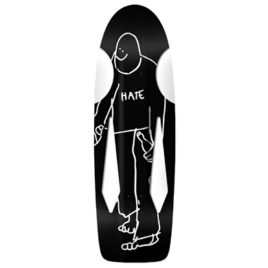 Krooked Skateboards Skateshop Day Beamer HATE LTD Edition Custom Shape Skateboard Deck 10.75