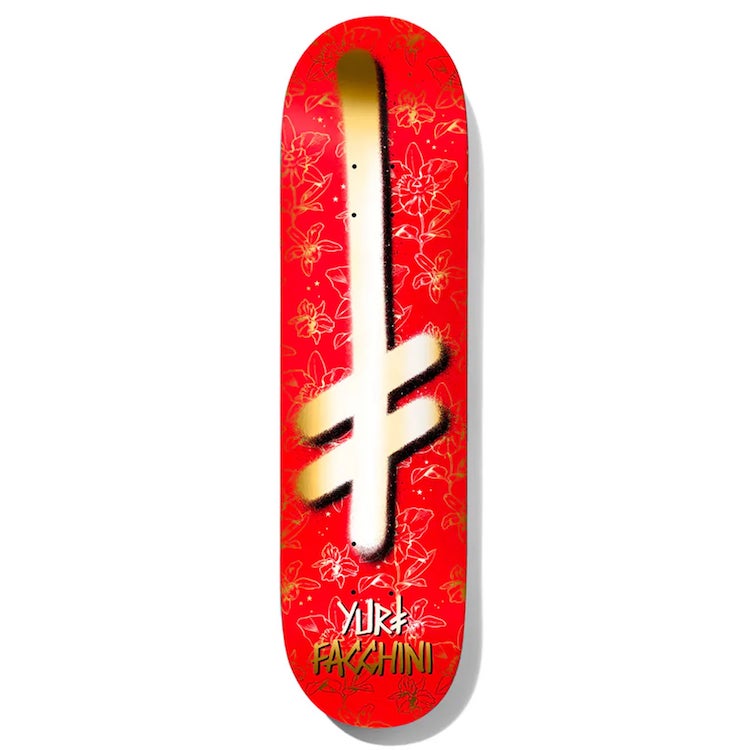 Deathwish Skateboards Yuri Facchini Gang Logo Orchids Skateboard Deck 8.25