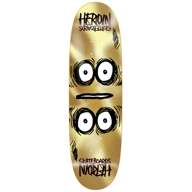 Heroin Skateboards Razor Edge Symmetrical Egg Gold Skateboard Deck 9