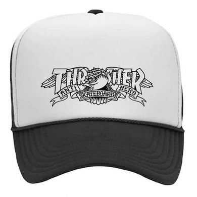 Anti Hero x Thrasher Mag Banner Trucker Snapback Cap Black/White