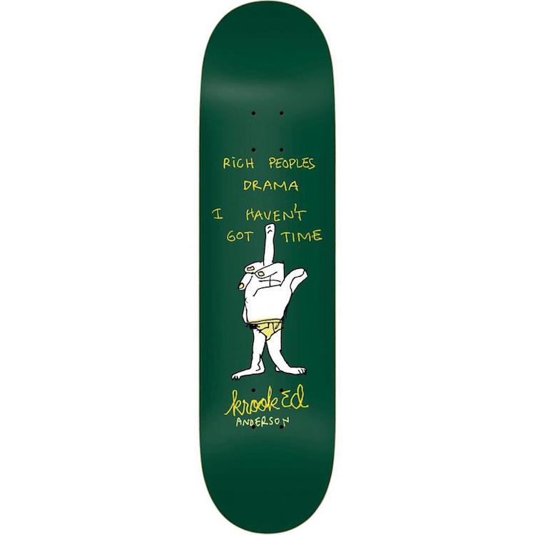 Krooked Skateboards Manderson Drama Skateboard Deck 8.38