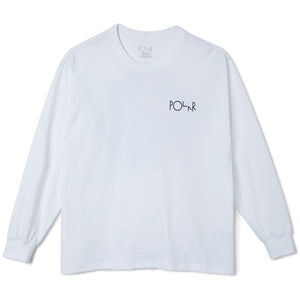 Polar Skate Co Sequence Fill Logo Long Sleeve T-Shirt White