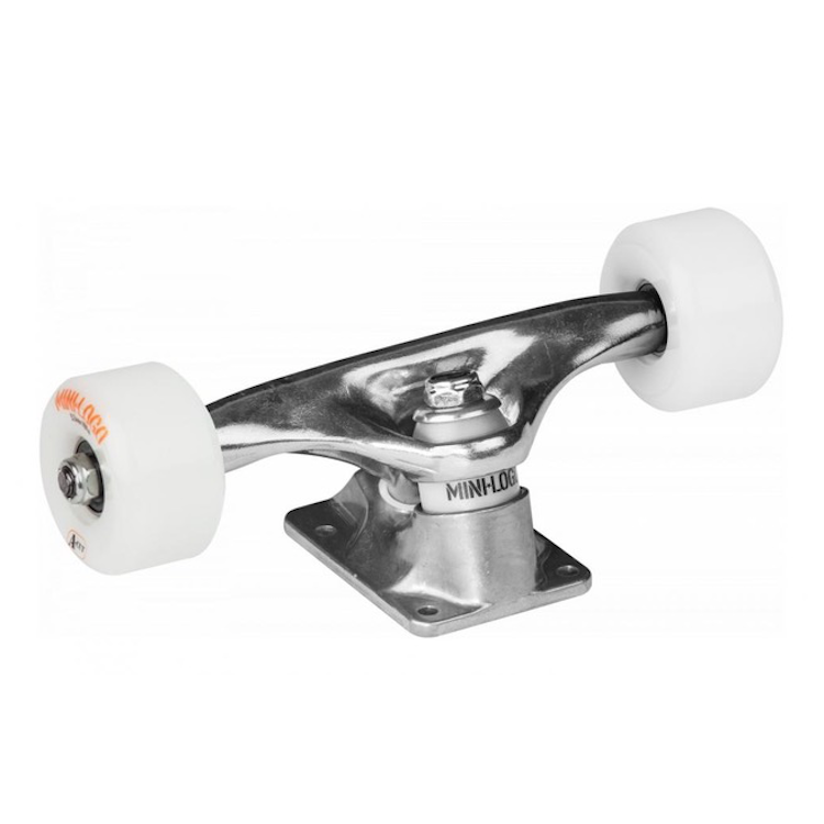 Mini Logo Skateboard Trucks Assembly Raw 8.0 / 53mm 101a Wheels Undercarriage Bundle