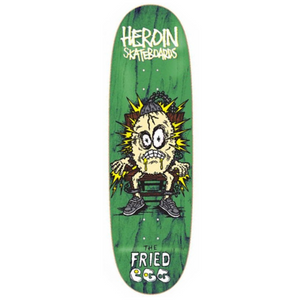 Heroin Skateboards Fried Egg Shaped Skateboard Deck 8.9"