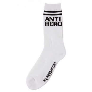 Anti Hero Skateboards Black Hero If Found Socks White/Black