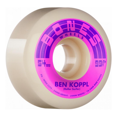 Bones Wheels Ben Koppl Rollersurfer STF Skateboard Wheels V6 Wide 99a 54mm