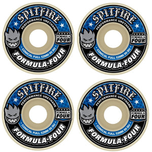 Spitfire Wheels Formula Four Conical Full Skateboard Wheels 99a 56mm