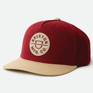 Brixton Crest MP Snapback Cap Cowhide/Vanilla