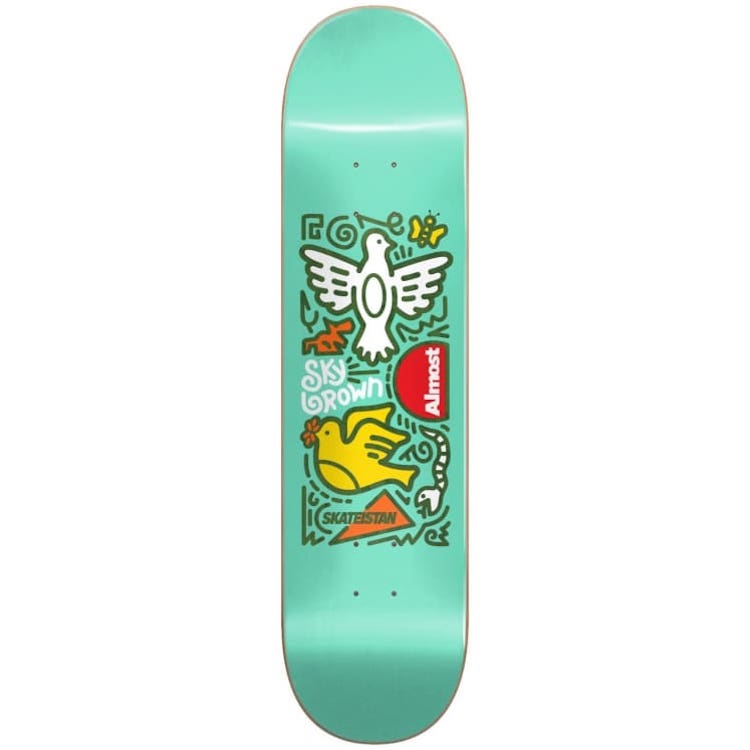 Almost Skateboards Skateistan Sky Brown Doodle R7 Mint Skateboard Deck 7.75