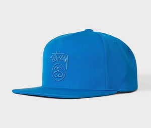 Stussy Stock Lock Logo Snapback Cap Blue