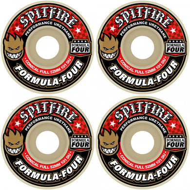 Spitfire Wheels Formula Four Conical Full Skateboard Wheels 101a 56mm